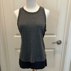 Fabletics Heather Gray Women's Dry Flex Twisted Open Back Tank Top Sleeveless M